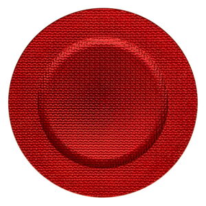 Červený talíř Brandani Intreccio, ⌀ 33 cm