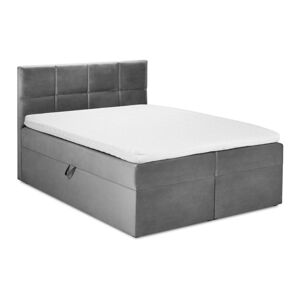 Šedá sametová dvoulůžková postel Mazzini Beds Mimicry, 160 x 200 cm