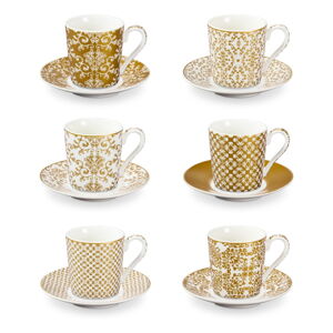 Porcelánové šálky ve zlaté barvě v sadě 6 ks My Coffee – Tescoma