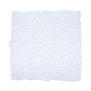 Bílá protiskluzová koupelnová podložka Wenko Drop, 54 x 54 cm