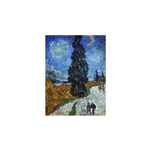 Reprodukce obrazu Vincent van Gogh - Country Road in Provence by Night, 60 x 45 cm