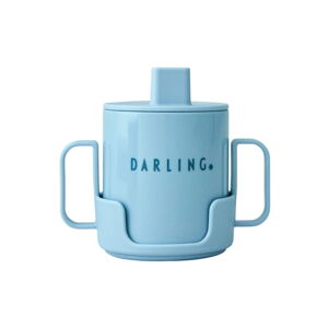 Světle modrý dětský hrnek Design Letters Mini Darling