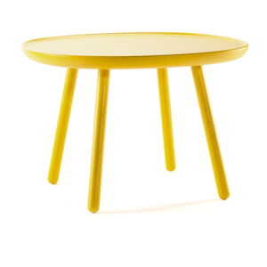 Žlutý stolek z masivu EMKO Naïve, ø 64 cm