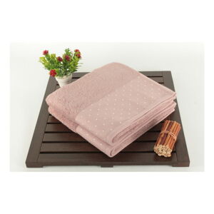 Sada 2 pudrově růžových bavlněných ručníků Patricia, 50 x 90 cm