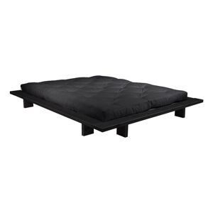 Dvoulůžková postel z borovicového dřeva s matrací Karup Design Japan Comfort Mat Black/Black, 160 x 200 cm