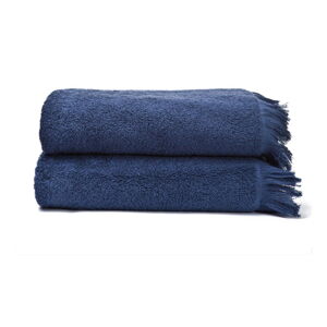Sada 2 námořnicky modrých osušek ze 100% bavlny Bonami, 70 x 140 cm