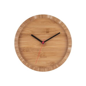 Hnědé nástěnné bambusové hodiny Karlsson Tom, ⌀ 26 cm
