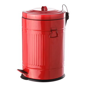 Červený pedálový kovový odpadkový koš Unimasa, 20 l