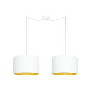 Bílé dvojité stropní svítidlo s detaily ve zlaté barvě Sotto Luce MIKA Elementary
