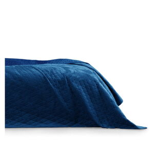 Modrý přehoz přes postel AmeliaHome Laila Royal, 260 x 240 cm