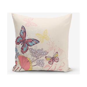 Povlak na polštář s příměsí bavlny Minimalist Cushion Covers Butterflies, 45 x 45 cm