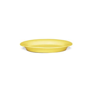 Žlutý oválný kameninový talíř Kähler Design Ursula, 18 x 13 cm