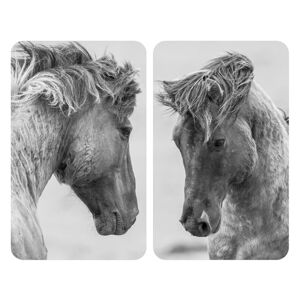 Sada 2 šedých krytů na sporák Wenko Horses, 52 x 30 cm