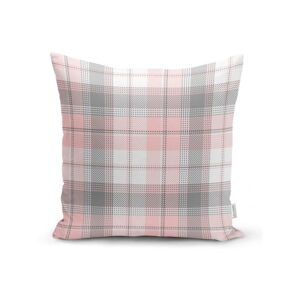 Šedo-růžový dekorativní povlak na polštář Minimalist Cushion Covers Flannel, 45 x 45 cm