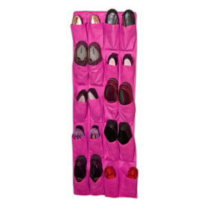 Růžový závěsný organizér na boty JOCCA Twenty, 135 x 48 cm