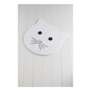 Bílá koupelnová předložka Cat, ⌀ 90 cm