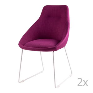 Sada 2 růžových jídelních židlí sømcasa Alba