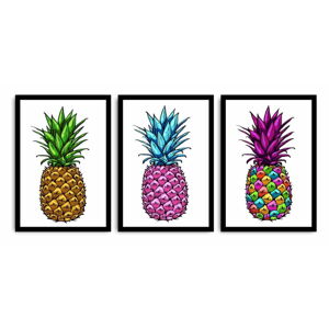 Trojdílný obraz Pineapple, 109 x 50 cm