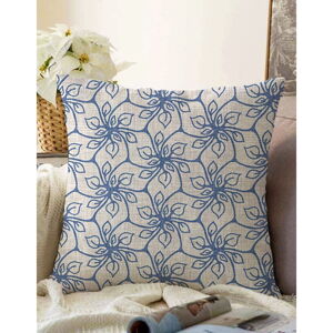 Modrý povlak na polštář s příměsí bavlny Minimalist Cushion Covers Chic, 55 x 55 cm