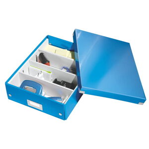 Modrý box s organizérem Leitz Office, délka 37 cm