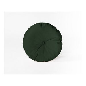 Kulatý dekorativní polštář se sametovým potahem Velvet Atelier Dark Green, ⌀ 45 cm