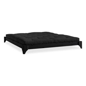 Dvoulůžková postel z borovicového dřeva s matrací Karup Design Elan Comfort Mat Black/Black, 140 x 200 cm