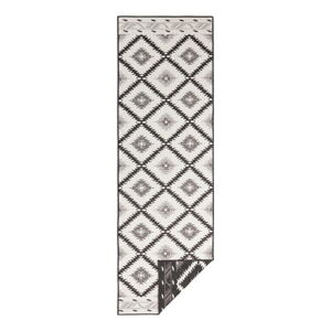 Černo-krémový venkovní koberec Bougari Malibu, 80 x 250 cm