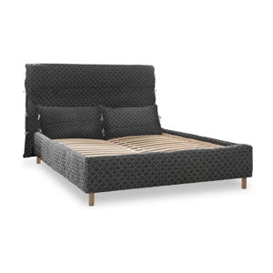 Šedá čalouněná dvoulůžková postel s roštem 160x200 cm Sleepy Luna – Miuform