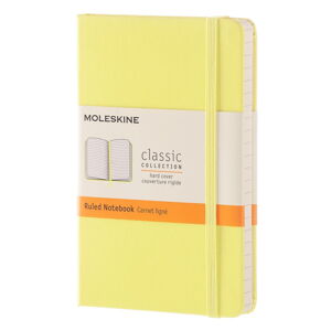 Žlutý linkovaný zápisník v pevné vazbě Moleskine Daisy, 192 stran