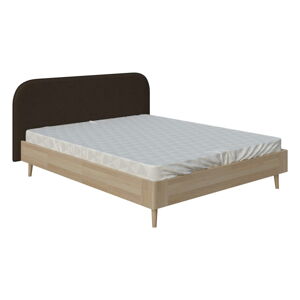 Hnědá dvoulůžková postel ProSpánek Lagom Plain Wood, 180 x 200 cm