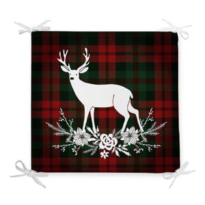 Vánoční podsedák s příměsí bavlny Minimalist Cushion Covers Tartan Merry Christmas, 42 x 42 cm