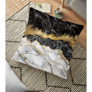 Povlak na polštář s příměsí bavlny Minimalist Cushion Covers Dark Marble, 70 x 70 cm
