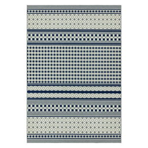 Modro-bílý koberec Asiatic Carpets Antibes Geometric, 80 x 150 cm