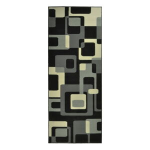 Černý koberec Hanse Home Hamla Retro, 80 x 200 cm