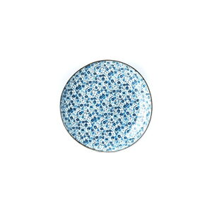 Modro-bílý keramický talíř MIJ Daisy, ø 23 cm