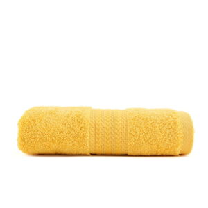 Žlutý ručník z čisté bavlny Sunny, 70 x 140 cm