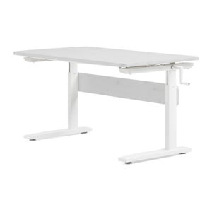 Bílý psací stůl s nastavitelnou výškou Flexa