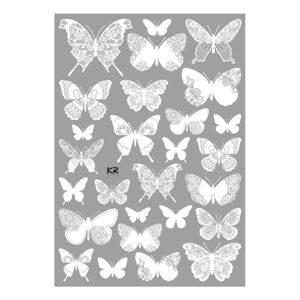 Sada 26 samolepek Ambiance Chic Butterflies White