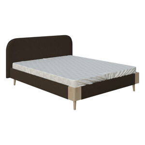 Hnědá dvoulůžková postel ProSpánek Lagom Plain Soft, 180 x 200 cm