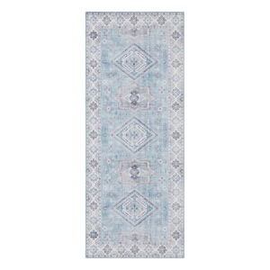 Světle modrý běhoun Nouristan Gratia, 80 x 200 cm