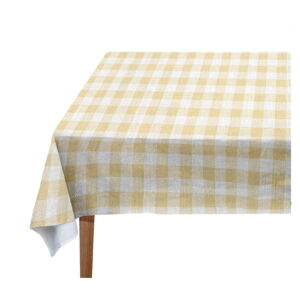 Ubrus Linen Couture Yellow Vichy, 140 x 140 cm