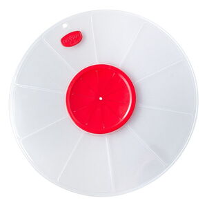 Červeno-bílé víko s otvorem pro mixér Dr. Oetker, ø 30 cm