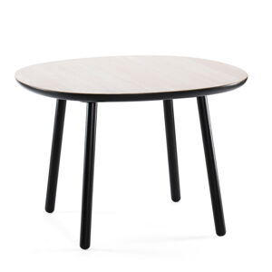 Černo-bílý jídelní stůl z masivu EMKO Naïve, ⌀ 110 cm