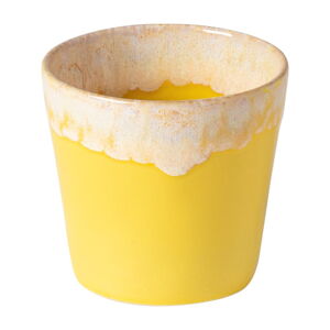 Bílo-žlutý kameninový šálek na espresso Costa Nova, 210 ml