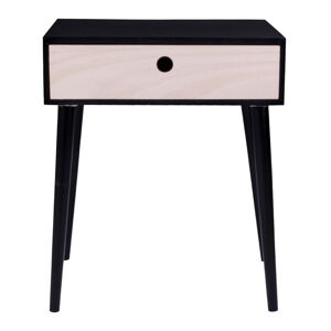 Černý dřevěný odkládací stolek s černým rámem House Nordic Parma