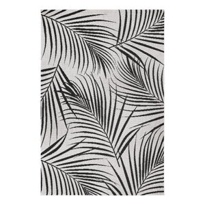 Černo-šedý venkovní koberec Ragami Flora, 200 x 290 cm