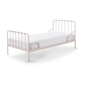 Růžová kovová dětská postel Vipack Alice, 90 x 200 cm