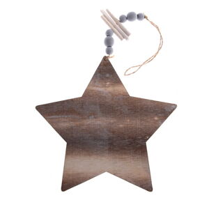 Dřevěná závěsná ozdoba ve tvaru hvězdy Dakls, délka 22,5 cm