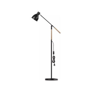 Černá stojací lampa s kovovým stínidlem (výška 150 cm) Edward – EMOS