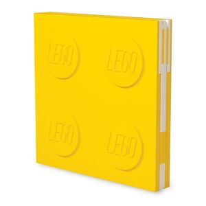 Žlutý čtvercový zápisník s gelovým perem LEGO®, 15,9 x 15,9 cm